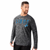 Detroit Lions MSX by Michael Strahan Performance Camo Long Sleeve T-Shirt Black - NFL