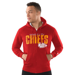 Kansas City Chiefs Starter Distressed Classic Full-Zip Hoodie Red - NFL