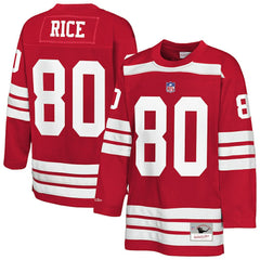 Jerry Rice San Francisco 49ers Youth Hockey Fashion Jersey Scarlet - Mitchell & Ness