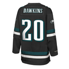 Brian Dawkins Philadelphia Eagles Youth Hockey Fashion Jersey Black - Mitchell & Ness