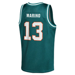 Dan Marino Miami Dolphins Youth Retired Player NFL Basketball Fashion Jersey Aqua - Mitchell & Ness