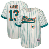 Dan Marino Miami Dolphins Youth Retired Player Name & Number Baseball Jersey Cream - Mitchell & Ness