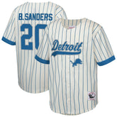 Barry Sanders Detroit Lions Youth Retired Player Name & Number Baseball Jersey Cream - Mitchell & Ness