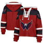 Washington Capitals '47 Women's Cropped Lacer Hoodie Red