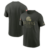 Cleveland Browns 2025 Salute to Service Sideline Primary Edge Dri-FIT T-Shirt Forest Green - Nike