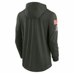 New York Jets 2025 Salute to Service Sideline Dri-FIT Lightweight Hooded Pullover Forest Green - Nike