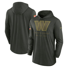 Washington Commanders 2025 Salute to Service Sideline Dri-FIT Lightweight Hooded Pullover Forest Green - Nike