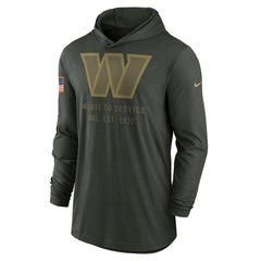 Washington Commanders 2025 Salute to Service Sideline Dri-FIT Lightweight Hooded Pullover Forest Green - Nike