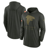 Atlanta Falcons 2025 Salute to Service Sideline Dri-FIT Lightweight Hooded Pullover Forest Green - Nike