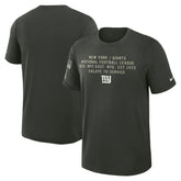 New York Giants 2025 Salute to Service Sideline Slub Dri-FIT T-Shirt Dark Green - Nike