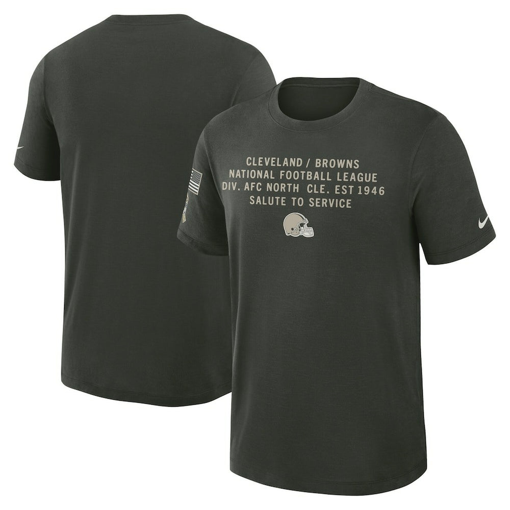 Cleveland Browns 2025 Salute to Service Sideline Slub Dri-FIT T-Shirt Dark Green - Nike