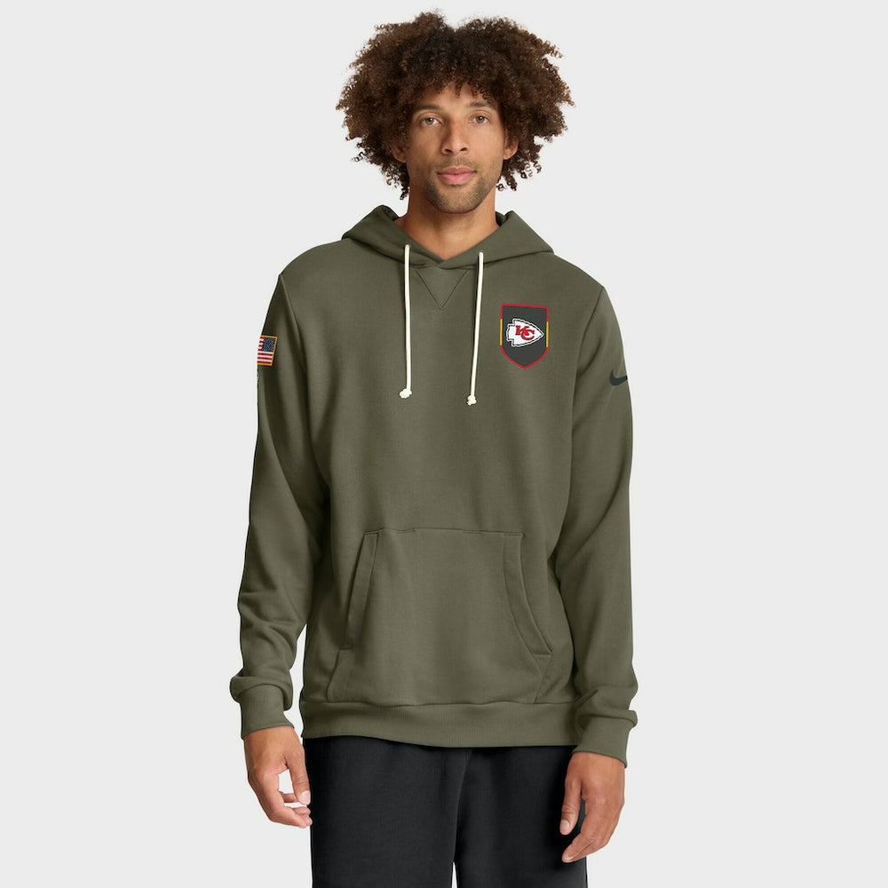 Kansas City Chiefs 2025 Salute to Service Sideline Standard Issue Dri-FIT Hoodie Olive - Nike