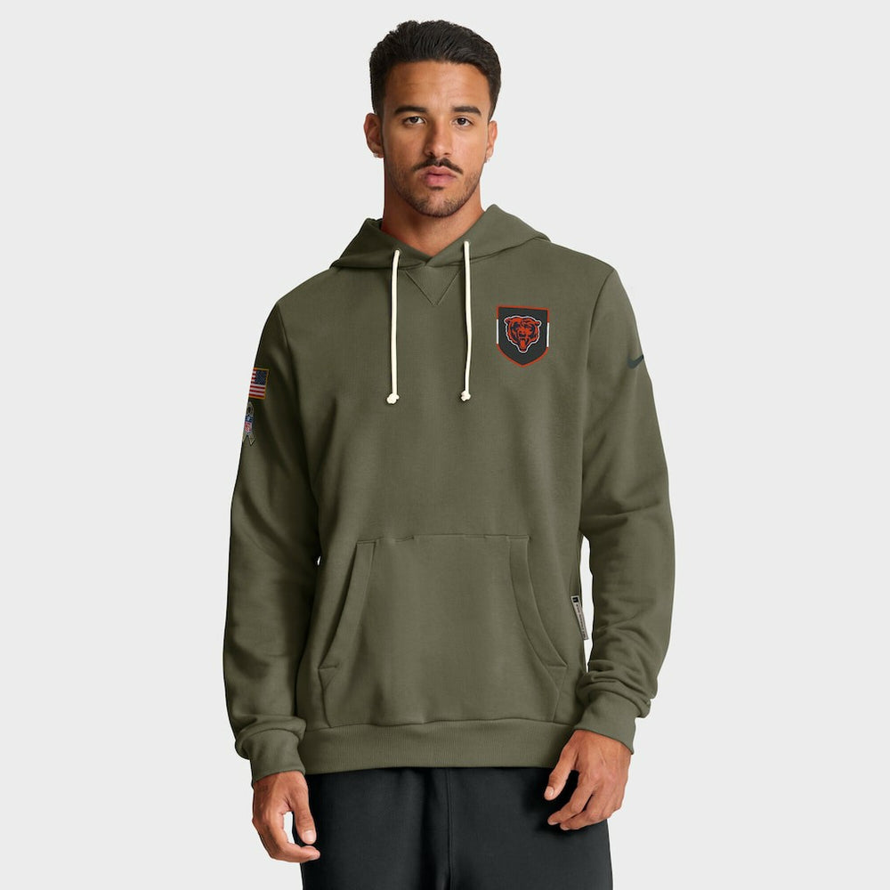 Chicago Bears 2025 Salute to Service Sideline Standard Issue Dri-FIT Hoodie Olive - Nike