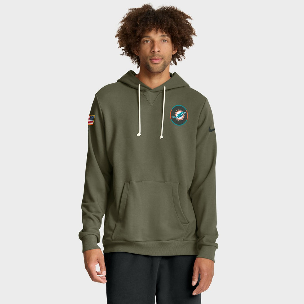 Miami Dolphins 2025 Salute to Service Sideline Standard Issue Dri-FIT Hoodie Olive - Nike