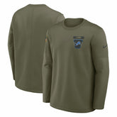 Detroit Lions 2025 Salute to Service Sideline Coaches Therma-FIT Long Sleeve Shirt Olive - Nike