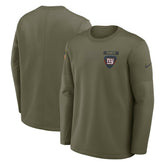 New York Giants 2025 Salute to Service Sideline Coaches Therma-FIT Long Sleeve Shirt Olive - Nike