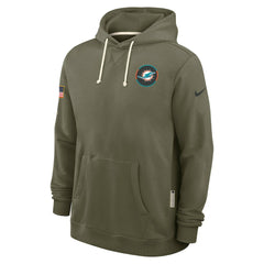 Miami Dolphins Big & Tall 2025 Salute to Service Sideline Dominant Force Dri-FIT Hoodie Olive - Nike