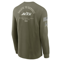New York Jets 2025 Salute to Service Sideline Long Sleeve T-Shirt Olive - Nike