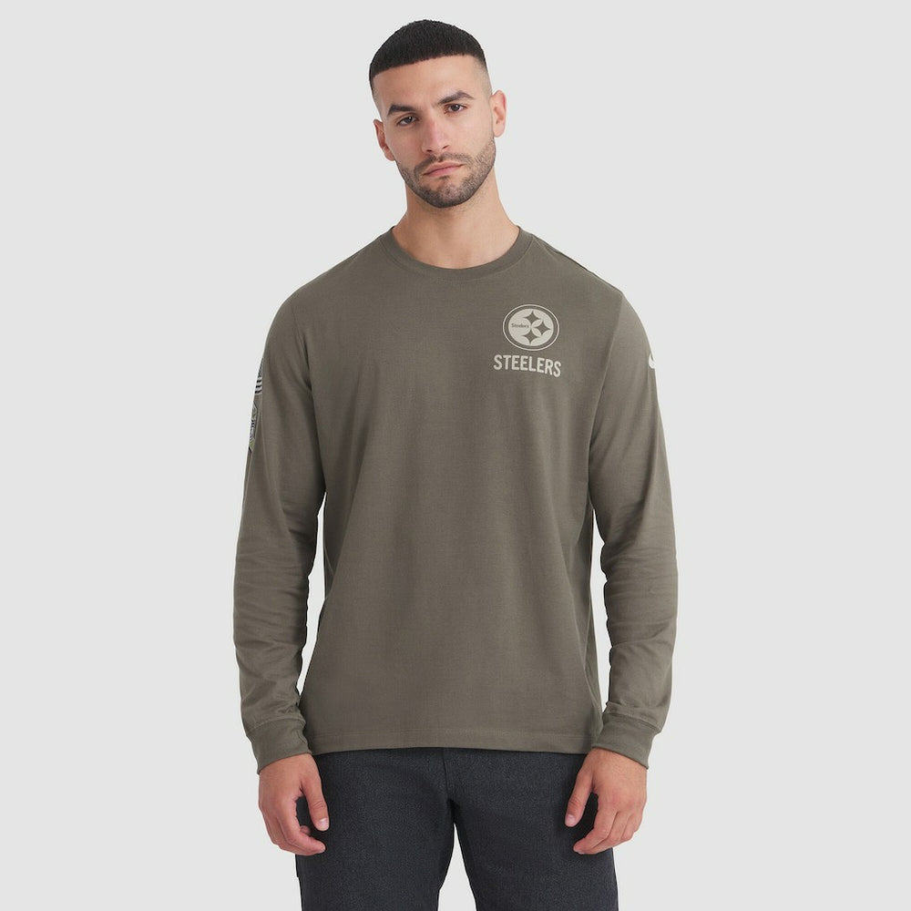 Pittsburgh Steelers 2025 Salute to Service Sideline Long Sleeve T-Shirt Olive - Nike