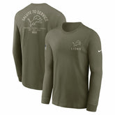 Detroit Lions 2025 Salute to Service Sideline Long Sleeve T-Shirt Olive - Nike