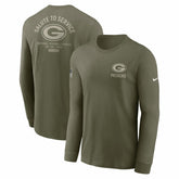 Green Bay Packers 2025 Salute to Service Sideline Long Sleeve T-Shirt Olive - Nike