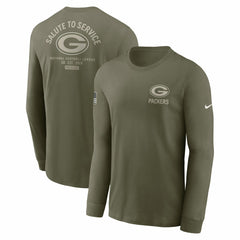 Green Bay Packers 2025 Salute to Service Sideline Long Sleeve T-Shirt Olive - Nike