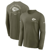 Kansas City Chiefs 2025 Salute to Service Sideline Long Sleeve T-Shirt Olive - Nike