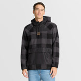 Las Vegas Raiders Elements Plaid Polar Fleece Quarter-Zip Hoodie Black - Fanatics