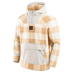 Pittsburgh Steelers Elements Plaid Polar Fleece Quarter-Zip Hoodie Tan - Fanatics