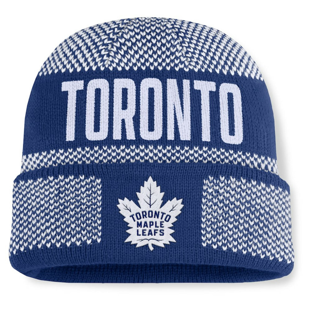 Toronto Maple Leafs - Fanatics Fundamentals Shelter Cuffed Knit Hat Blue/White