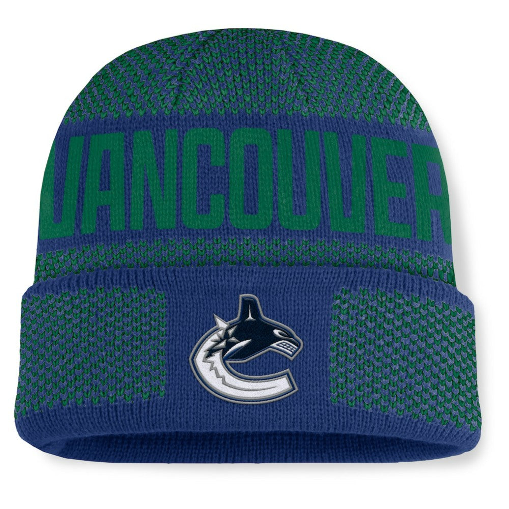 Vancouver Canucks - Fanatics Fundamentals Shelter Cuffed Knit Hat Blue/Green