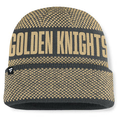 Vegas Golden Knights Fanatics Fundamentals Shelter Cuffed Knit Hat Charcoal/Gold