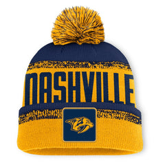 Nashville Predators - Fanatics Fundamentals Thrive Cuffed Knit Hat with Pom Gold/Navy