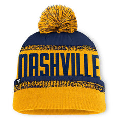Nashville Predators - Fanatics Fundamentals Thrive Cuffed Knit Hat with Pom Gold/Navy