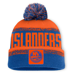 New York Islanders - Fanatics Fundamentals Thrive Cuffed Knit Hat with Pom Royal/Orange