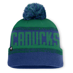 Vancouver Canucks - Fanatics Fundamentals Thrive Cuffed Knit Hat with Pom Blue/Green