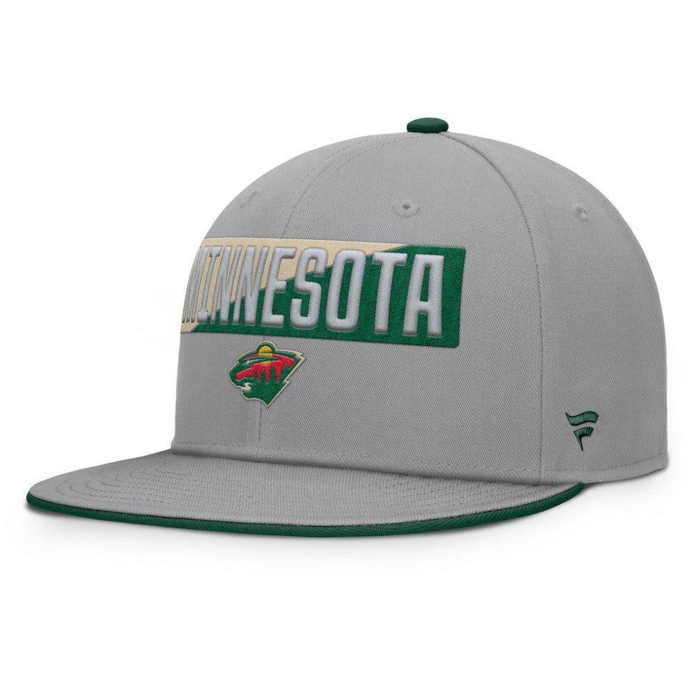 Minnesota Wild - Fanatics Fundamentals Duo Split Logo Snapback Hat Gray