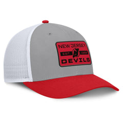 New Jersey Devils - Fanatics Fundamental Adapt Trucker Adjustable Hat Gray/Red