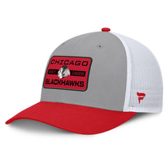 Chicago Blackhawks Fanatics Fundamental Adapt Trucker Adjustable Hat Gray/Red