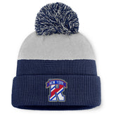 New York Rangers Fanatics Authentic Pro Home Ice Cuffed Knit Hat with Pom Navy/Gray