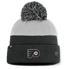 Philadelphia Flyers - Fanatics Authentic Pro Home Ice Cuffed Knit Hat with Pom Black/Gray