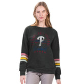 Philadelphia Phillies G-III 4Her by Carl Banks Women's Allana Stripe Pullover Sweatshirt for sale