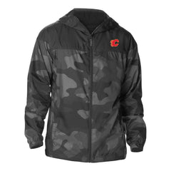 Calgary Flames - Columbia Camo Flash Challenger Omni-Shade Full-Zip Hoodie Windbreaker Black