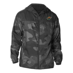 Minnesota Wild - Columbia Camo Flash Challenger Omni-Shade Full-Zip Hoodie Windbreaker Black