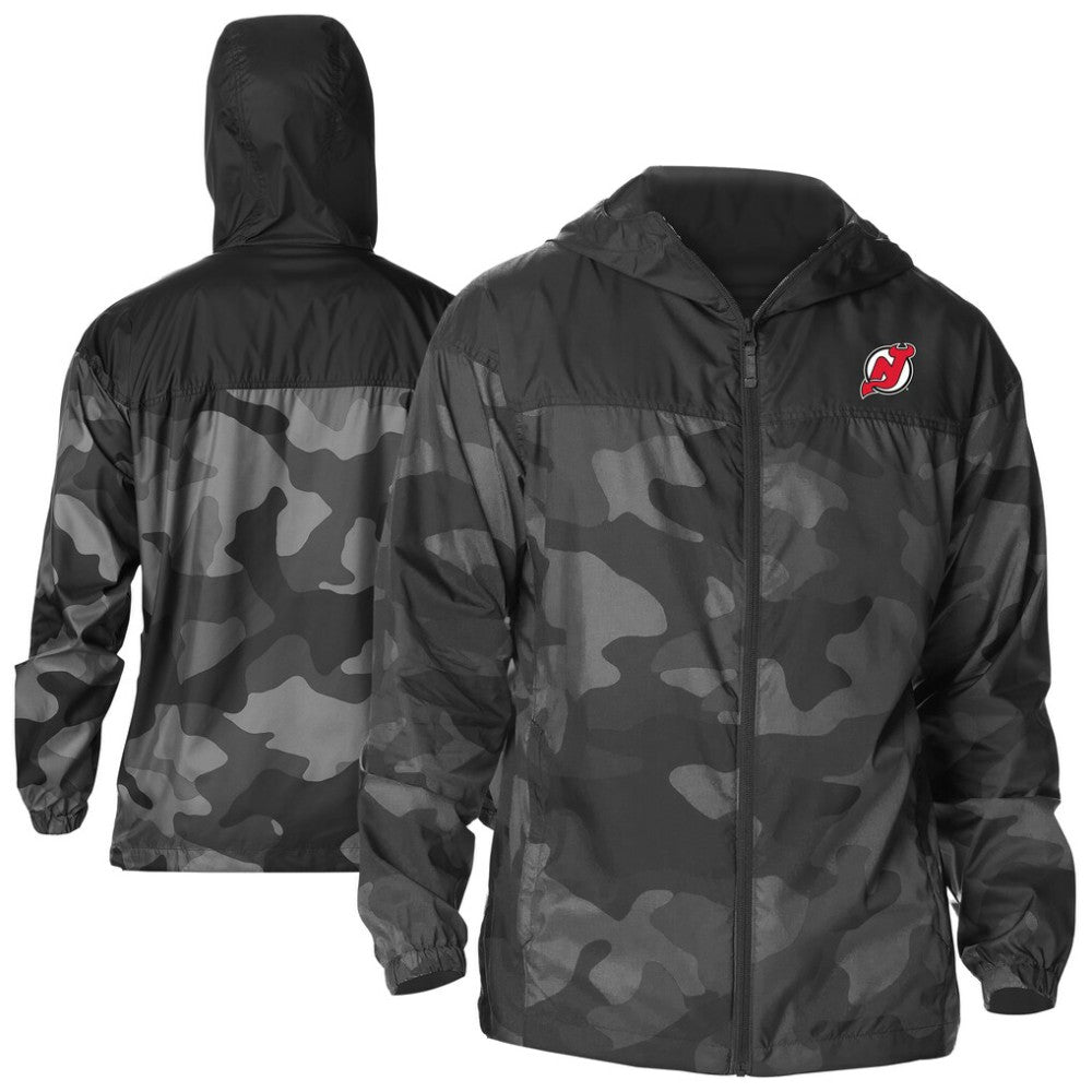 New Jersey Devils - Columbia Camo Flash Challenger Omni-Shade Full-Zip Hoodie Windbreaker Black