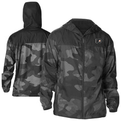 Philadelphia Flyers - Columbia Camo Flash Challenger Omni-Shade Full-Zip Hoodie Windbreaker Black
