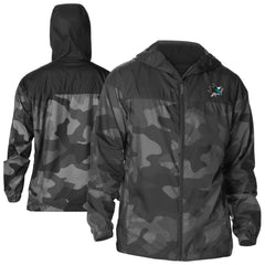 San Jose Sharks - Columbia Camo Flash Challenger Omni-Shade Full-Zip Hoodie Windbreaker Black