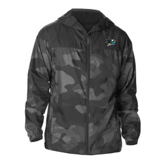 San Jose Sharks - Columbia Camo Flash Challenger Omni-Shade Full-Zip Hoodie Windbreaker Black