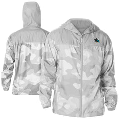 San Jose Sharks - Columbia Camo Flash Challenger Omni-Shade Full-Zip Hoodie Windbreaker Gray