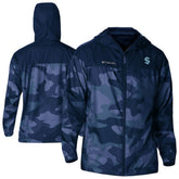 Seattle Kraken Columbia Camo Flash Challenger Omni-Shade Full-Zip Hoodie Windbreaker Navy
